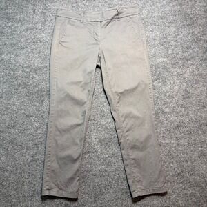 LOFT Marisa Fit Grey Chino Pants Straight Leg Stretch Trousers Women Size 6